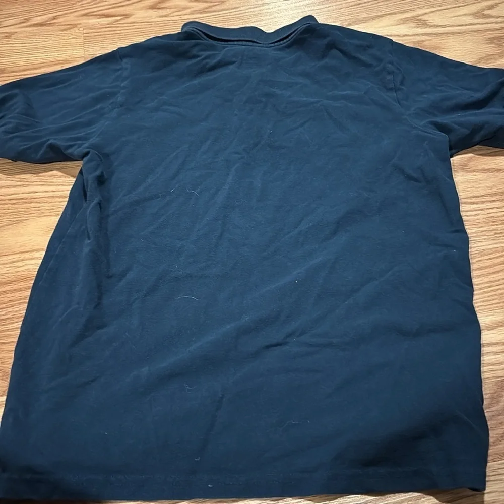 Wonder Nation boy 14/16 collared short sleeve polo shirt navy blue with 2 button
